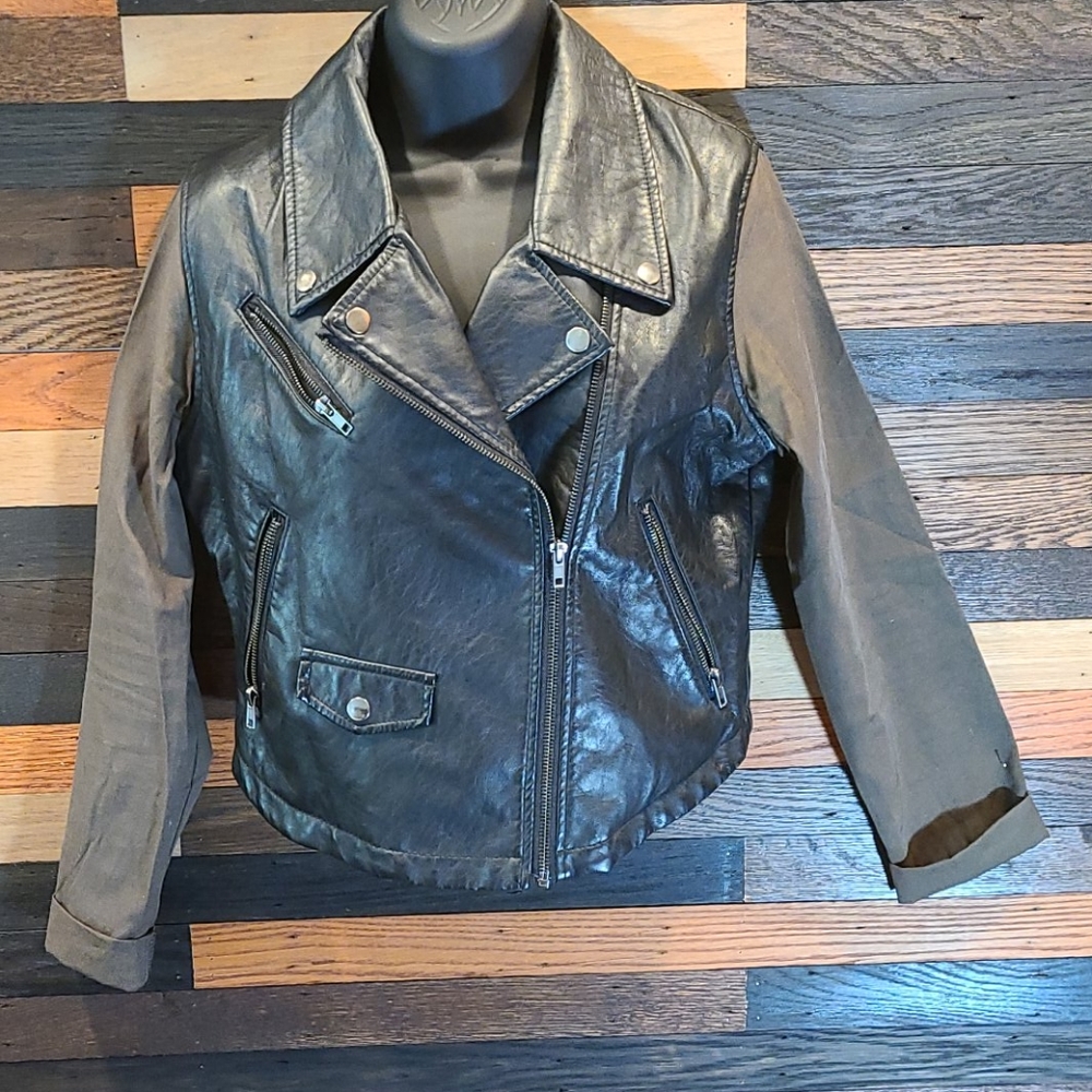MATERIAL GIRL LEATHER BLACK JACKET